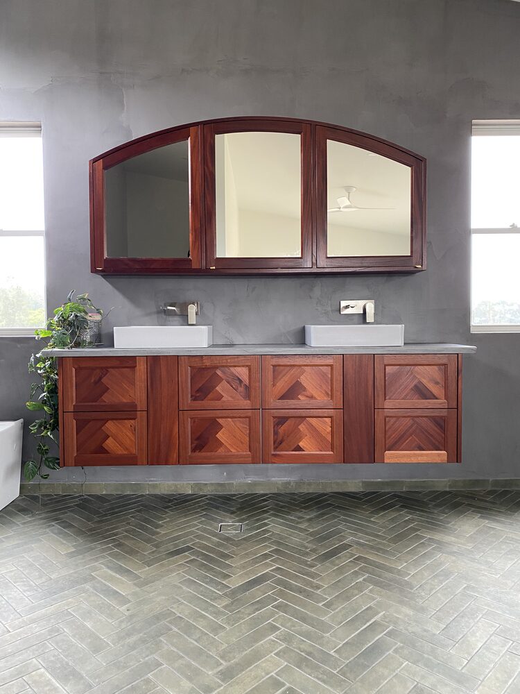 Vanity and shaver cabinet (Australian Red Cedar)